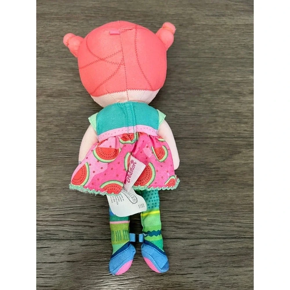 Oribel VertiPlay Plush Doll Pink Hair Watermelon Dress Soft Toy Unicorn Pocket